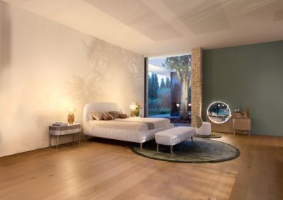 Bedside table 2 drawers, top in wood eden-rock image number 1